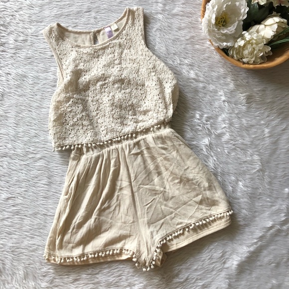 Alya Pants - Alya Cream Lace Romper